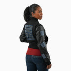 Chaqueta universitaria de lana reflectante para mujer