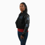 Chaqueta universitaria de lana reflectante para mujer