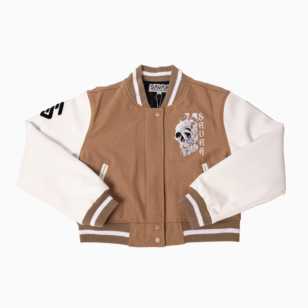 Women's Skull Wool Varsity Jacket