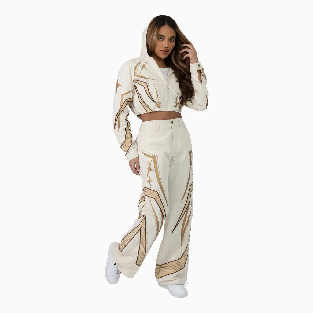 Ensemble de survêtement court avoine pour femme