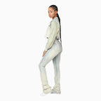 Ensemble jean court orné de strass pour femme