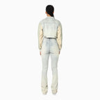 Ensemble jean court orné de strass pour femme