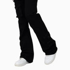 Women's Graphic Print Crop Top and Flared Cargo Pant Outfit