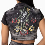 Conjunto de mezclilla Trucker gráfico para mujer