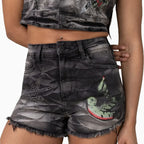 Conjunto de mezclilla Trucker gráfico para mujer