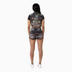 Conjunto de mezclilla Trucker gráfico para mujer