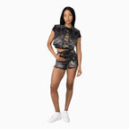 Conjunto de mezclilla Trucker gráfico para mujer