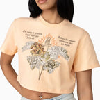 Ensemble crop top graphique taille haute pour femme