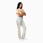 Ensemble crop top graphique taille haute pour femme