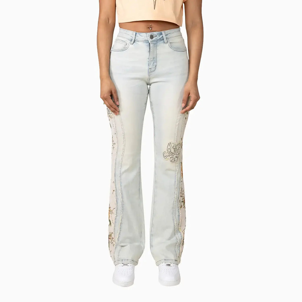 Ensemble crop top graphique taille haute pour femme