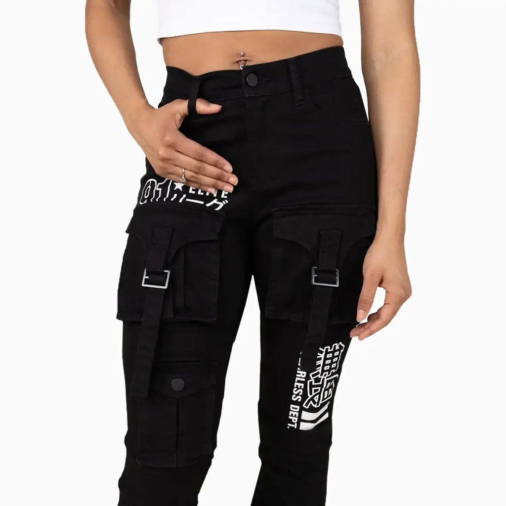 Pantalon imprimé taille haute pour femme