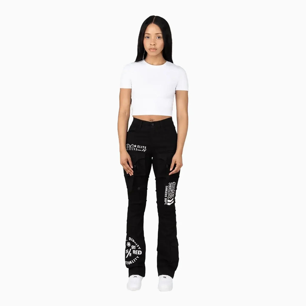 Pantalon imprimé taille haute pour femme