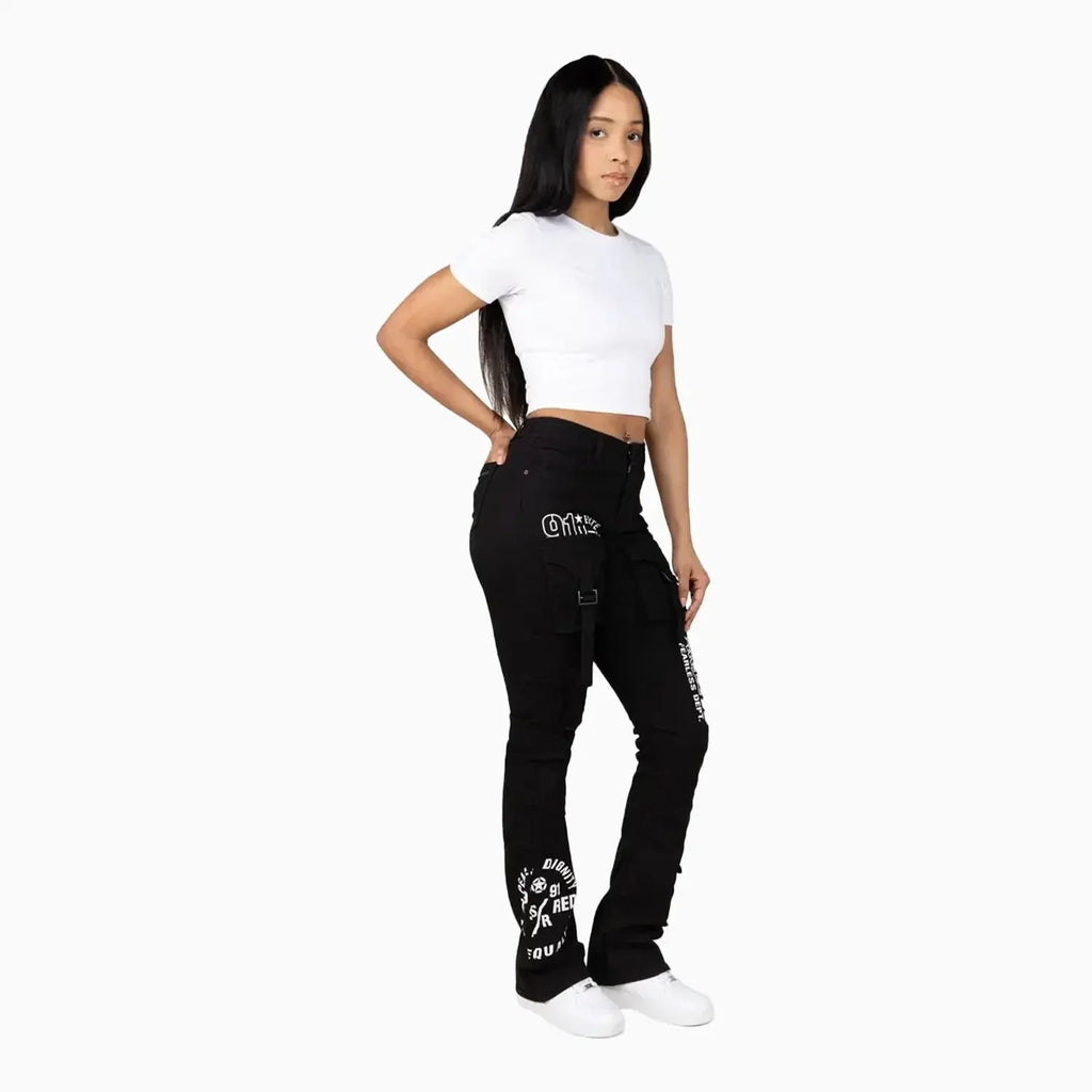 Pantalon imprimé taille haute pour femme