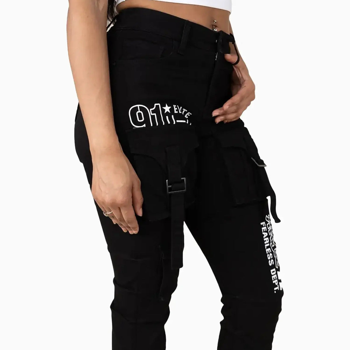 Pantalon imprimé taille haute pour femme