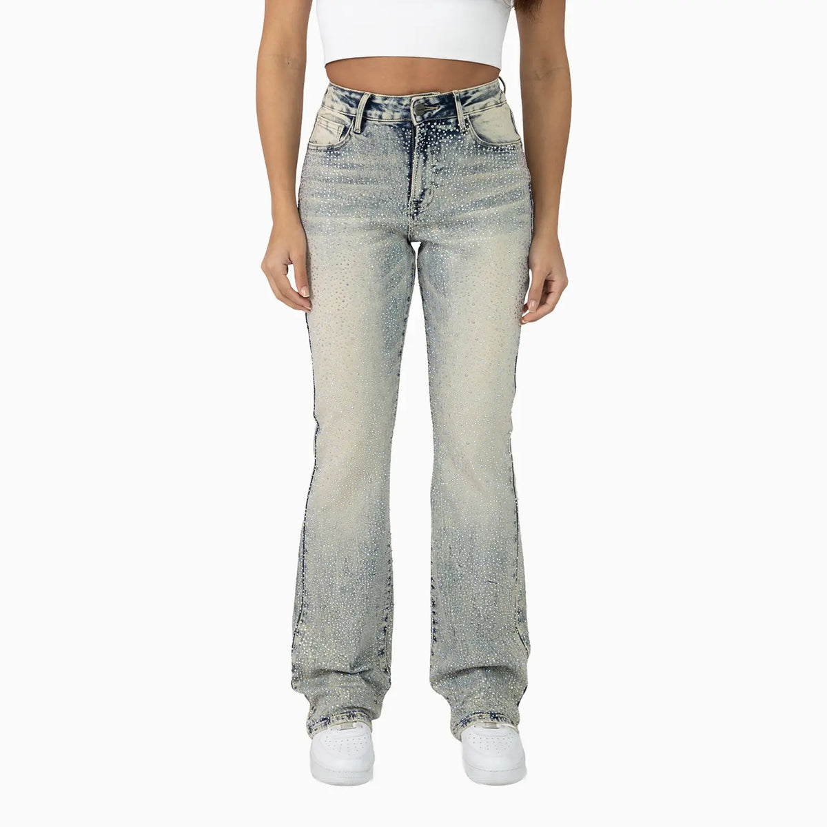 Women's High Rise Rhinestone Jean Pant