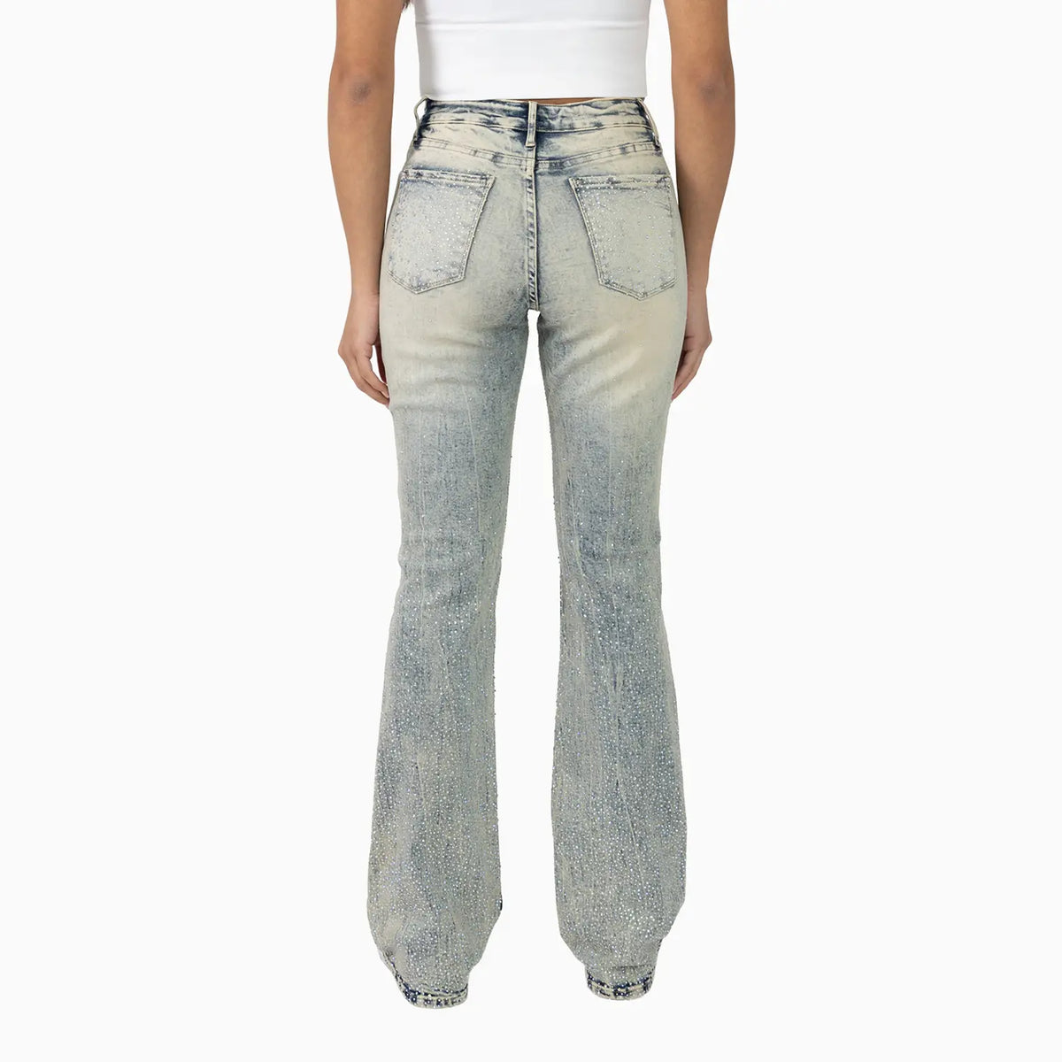 Women's High Rise Rhinestone Jean Pant