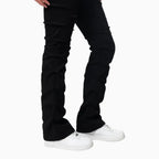 Pantalones vaqueros de mujer de tiro alto con efecto rasgado y apilado