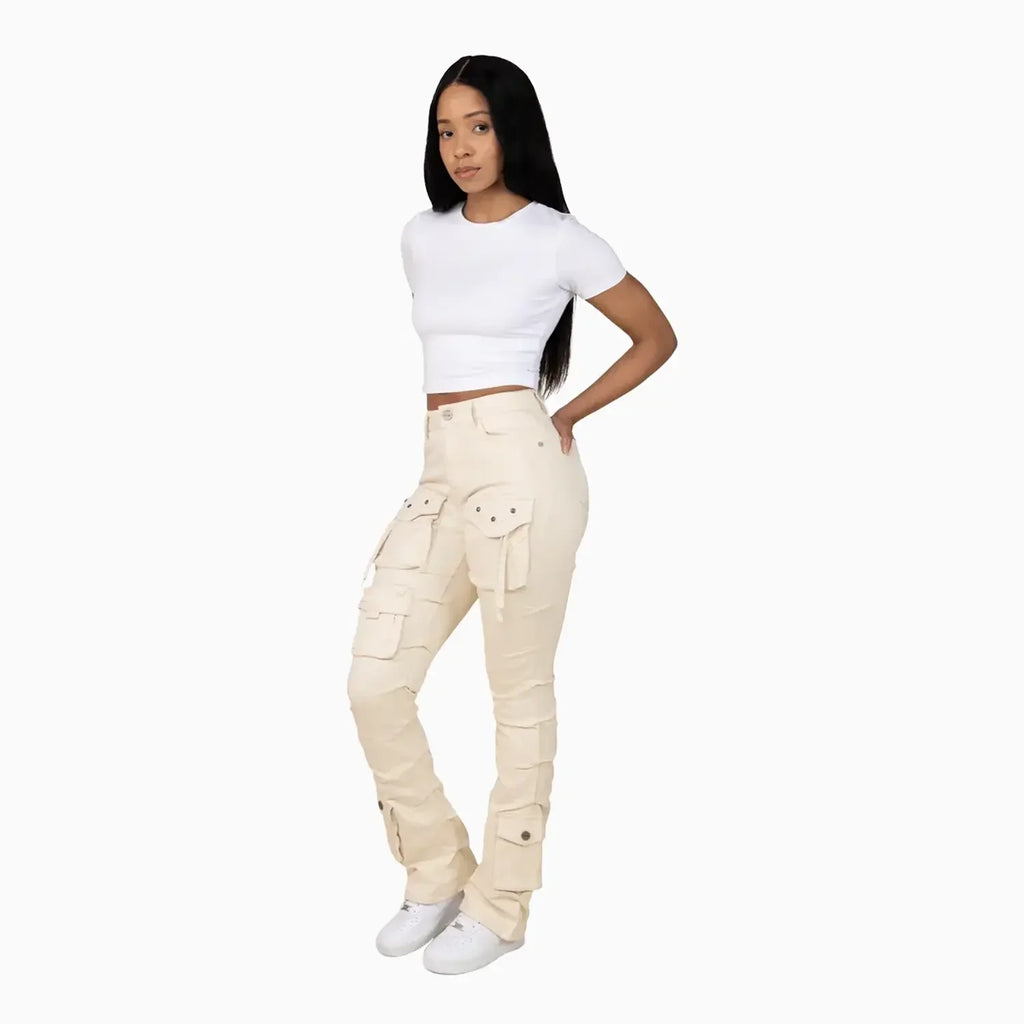 Pantalón apilable utilitario de tiro alto para mujer