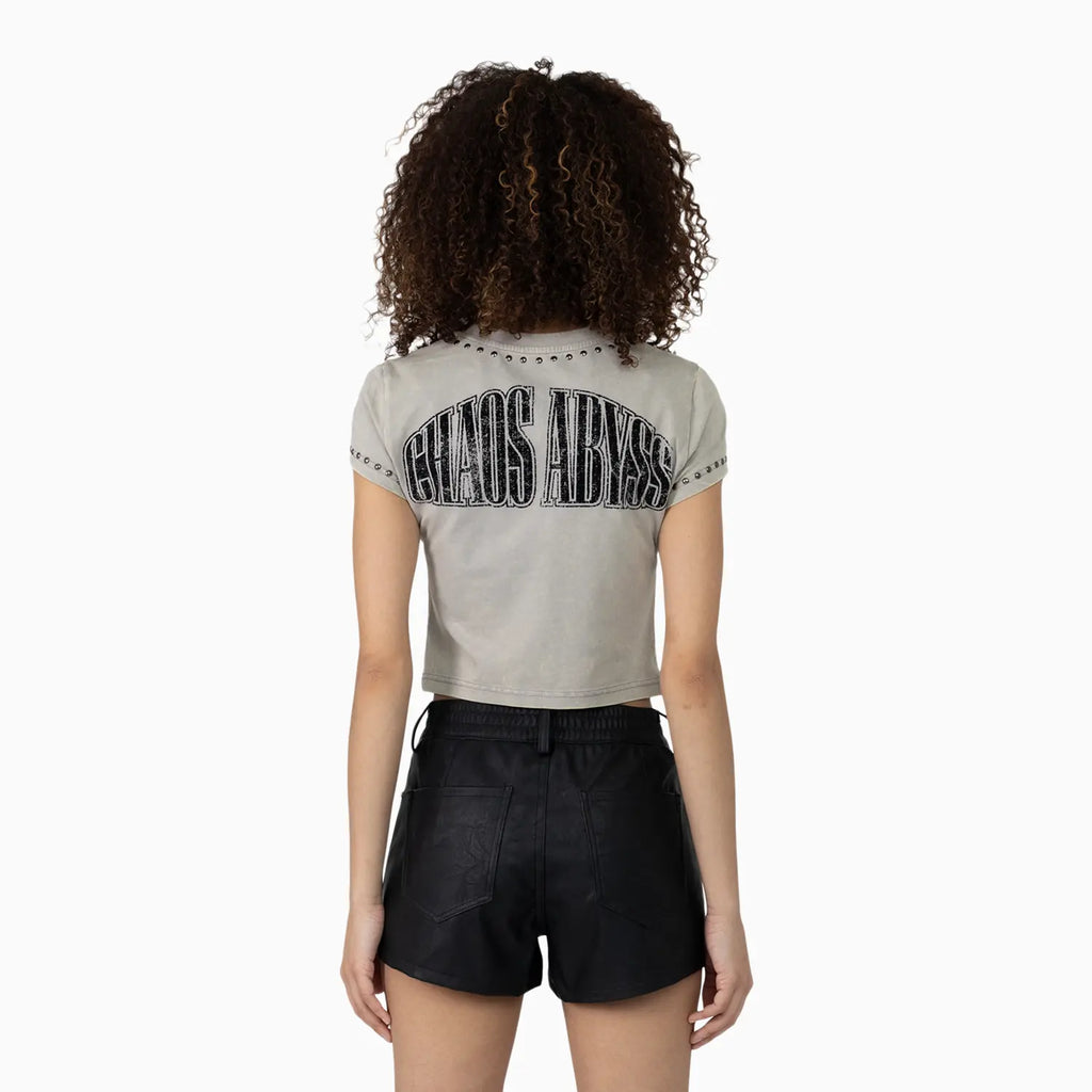 Women's Laser Printed Mid Rise Shorts and T-Shirt Outfit