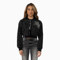 Blouson coupe-vent métallisé pour femme