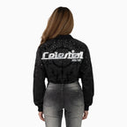 Blouson coupe-vent métallisé pour femme