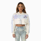 Chaqueta cortavientos metalizada para mujer