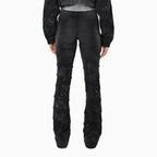 Ensemble Veste en jean ornée de strass et jean Noir pour Femme