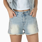 Women's Rhinestone Detail T-Shirt and Shorts Outfit