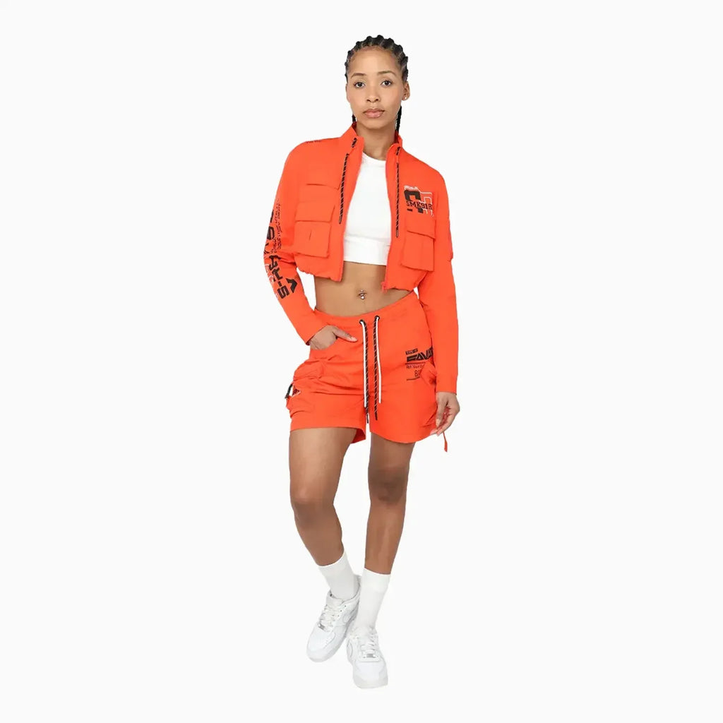 Ensemble utilitaire en nylon imprimé pour femme