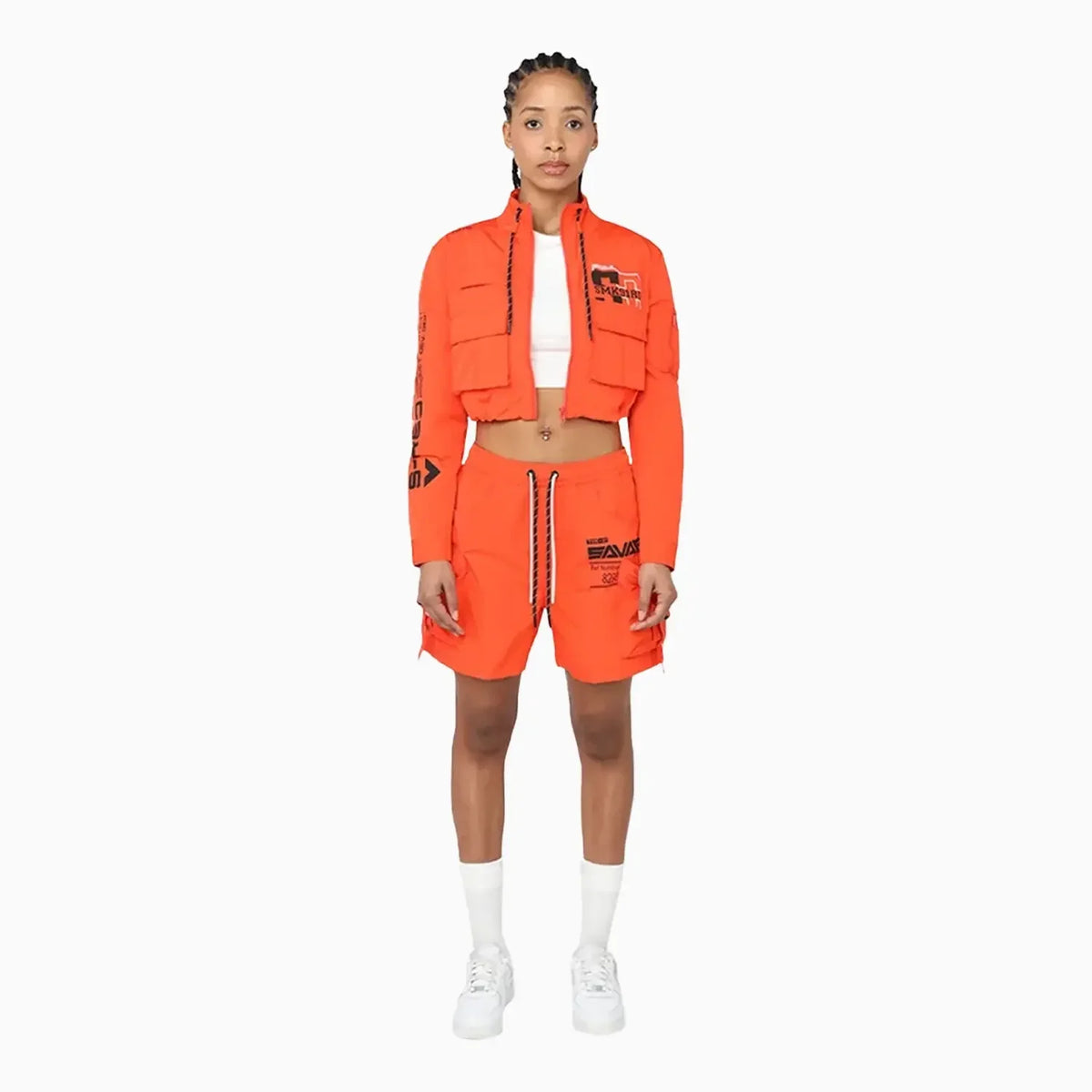 Ensemble utilitaire en nylon imprimé pour femme