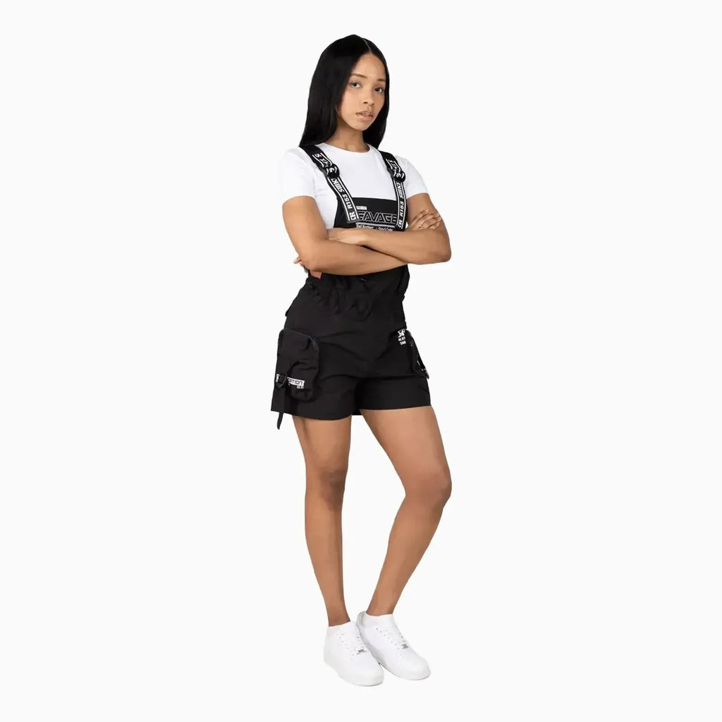 Combinaison-short coupe-vent utilitaire pour femme