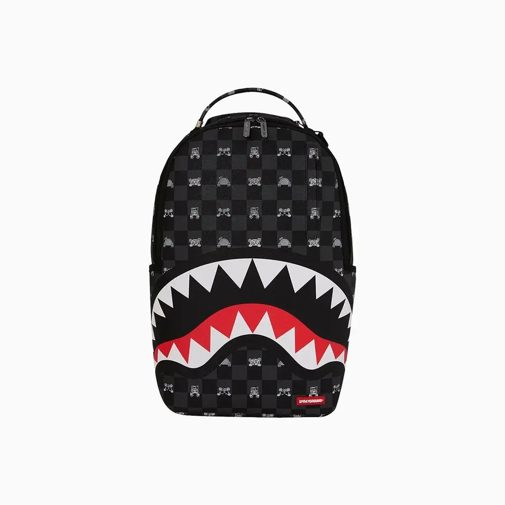 Gray Peeking Character Check Backpack