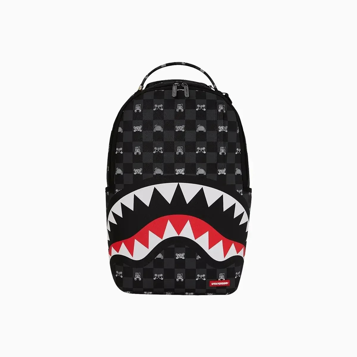Gray Peeking Character Check Backpack