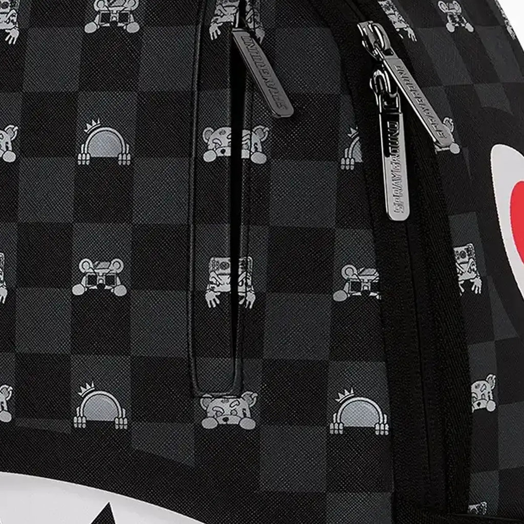 Gray Peeking Character Check Backpack