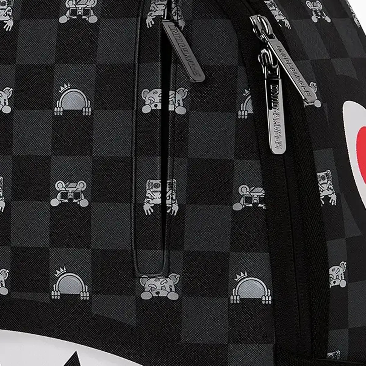 Gray Peeking Character Check Backpack