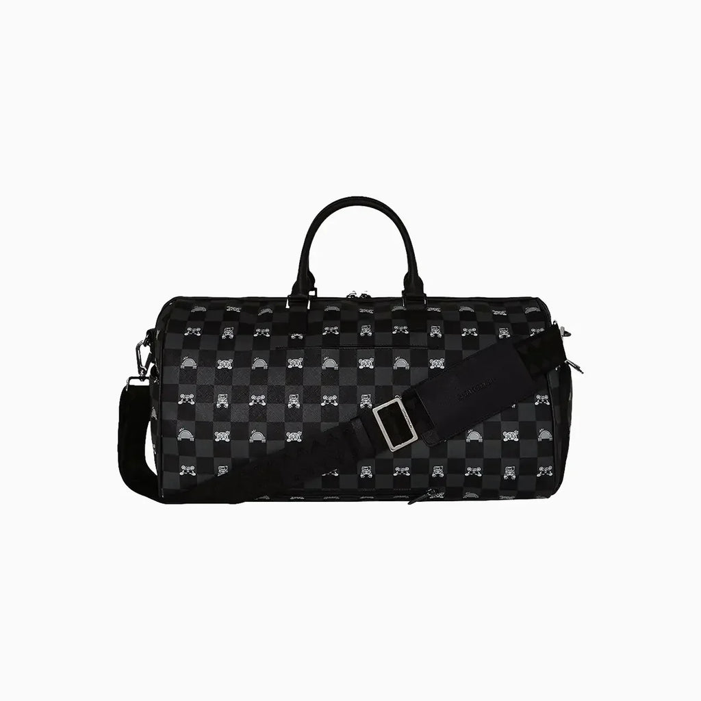 Gray Peeking Character Check Duffle