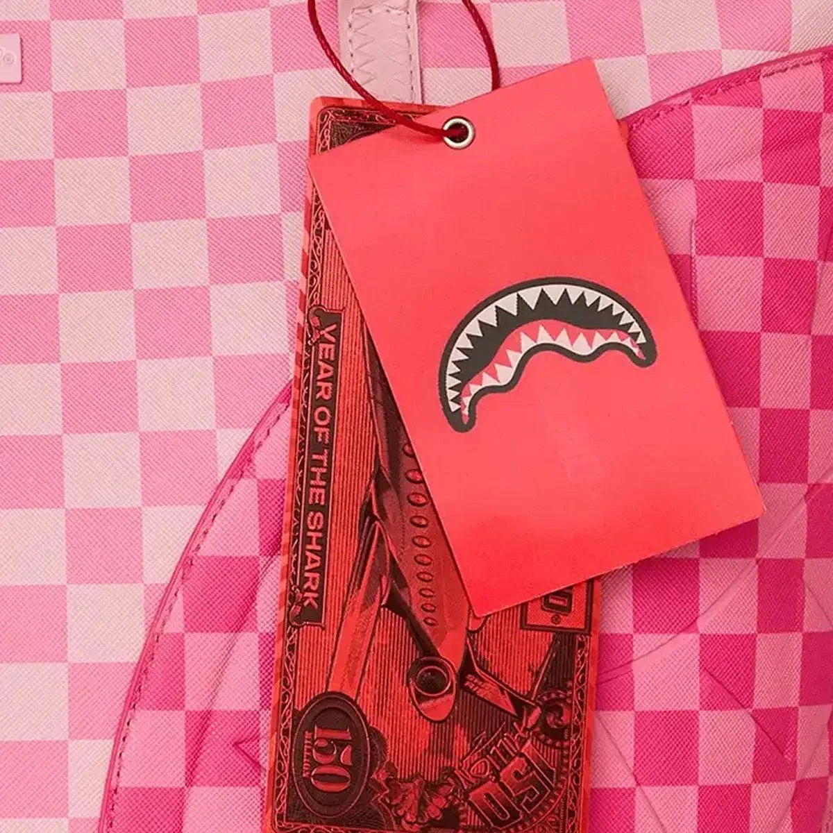 Pink Sharks In Paris Patch Tote Bag