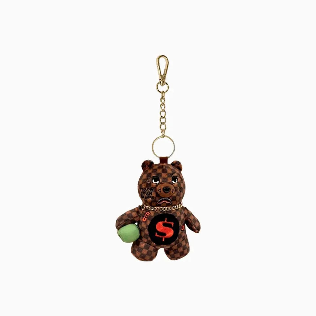 Porte-clés Ours à carreaux marron Sip WTF Bubbly