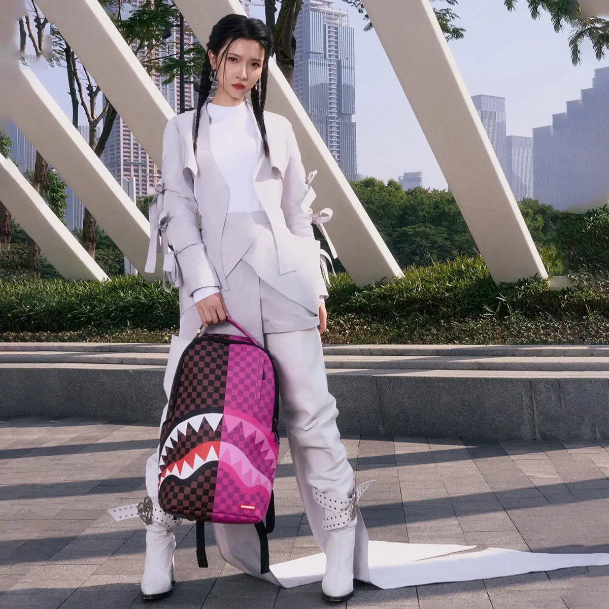 Mochila Dlxsv Split Sip Pink Check