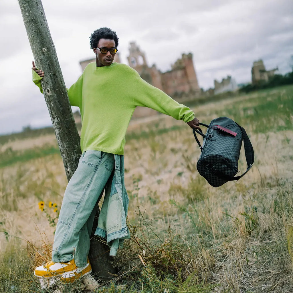 Sac de voyage à carreaux gris Spritz