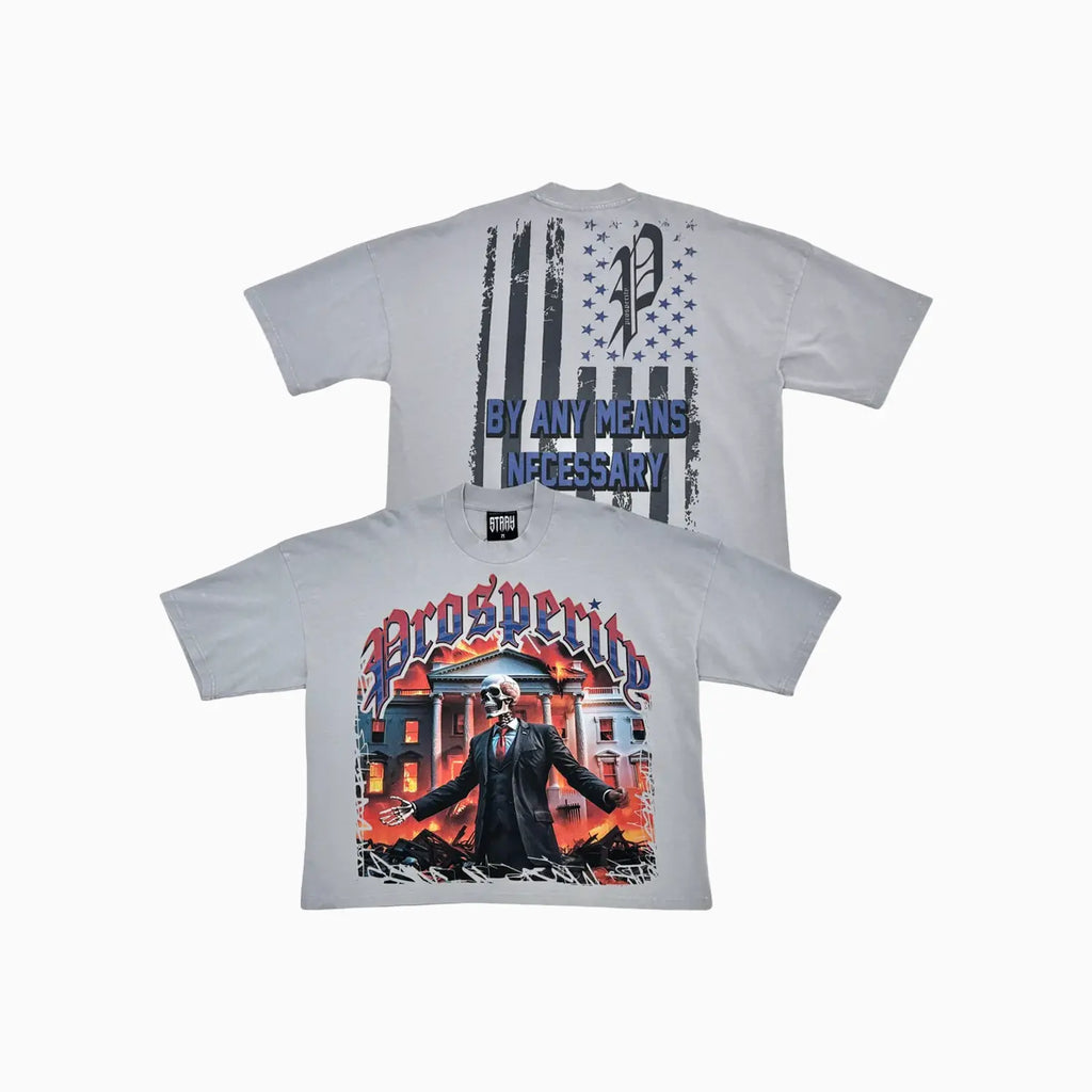 T-shirt homme à épaules tombantes "By Any Means Necessary"