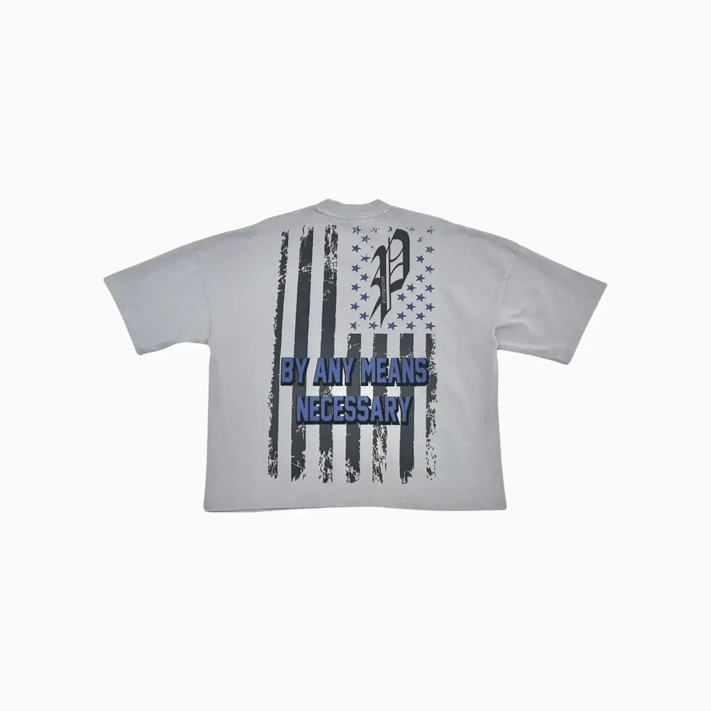 T-shirt homme à épaules tombantes "By Any Means Necessary"
