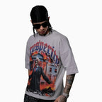 T-shirt homme à épaules tombantes "By Any Means Necessary"