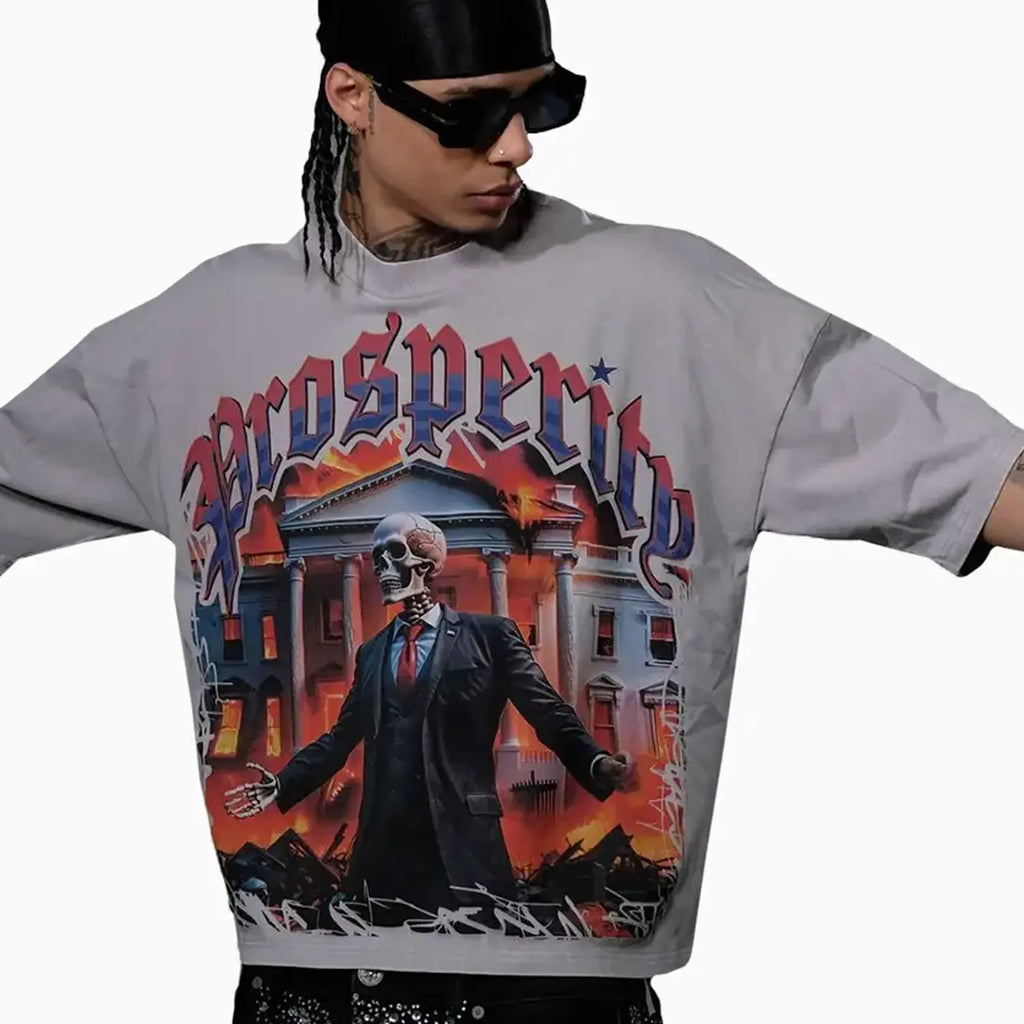 T-shirt homme à épaules tombantes "By Any Means Necessary"