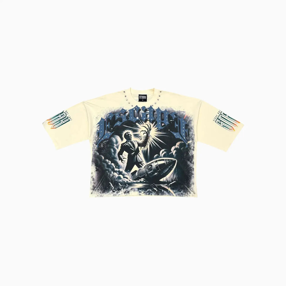 Camiseta de hombre extragrande ancha con estampado Stray Graphic y corte crop de Escape
