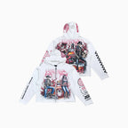 Sweat à capuche zippé pour homme avec motif squelette motard