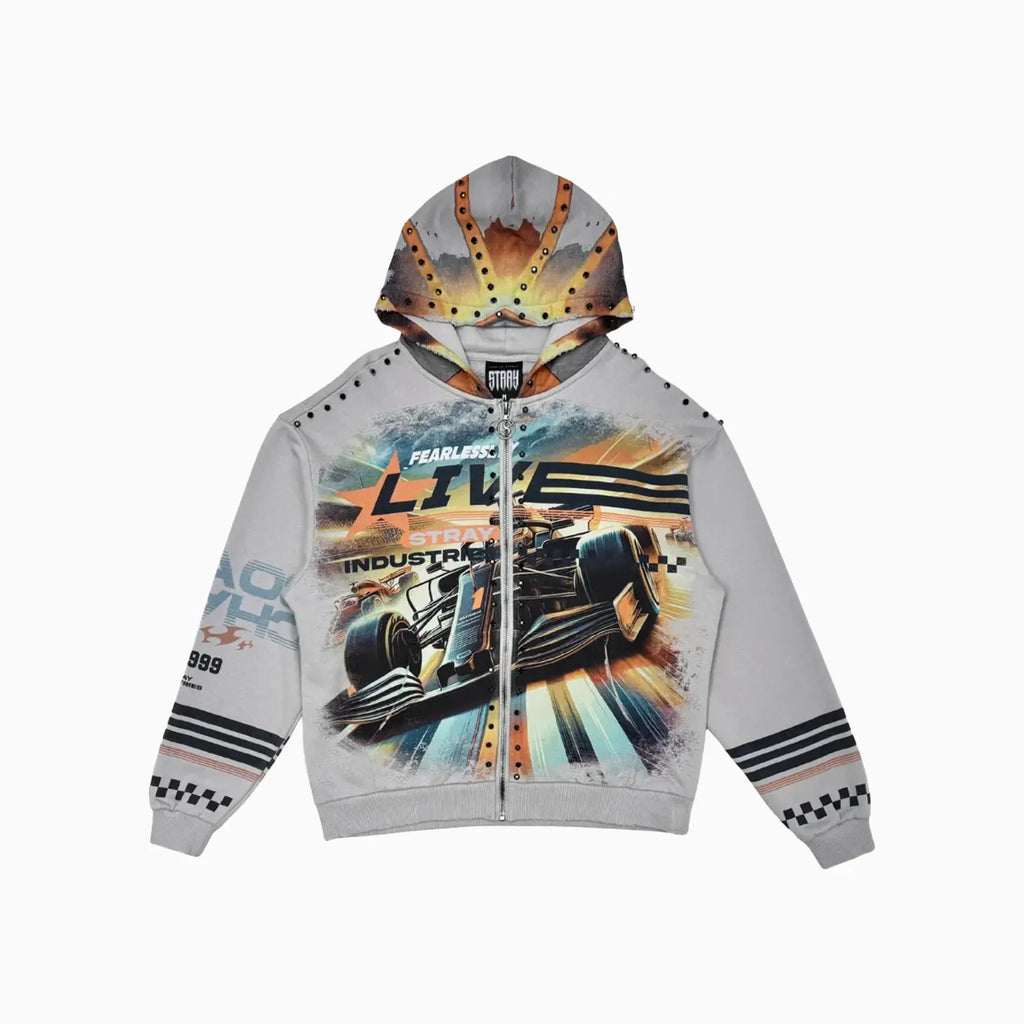 Sweat à capuche zippé Live Fearlessly pour homme