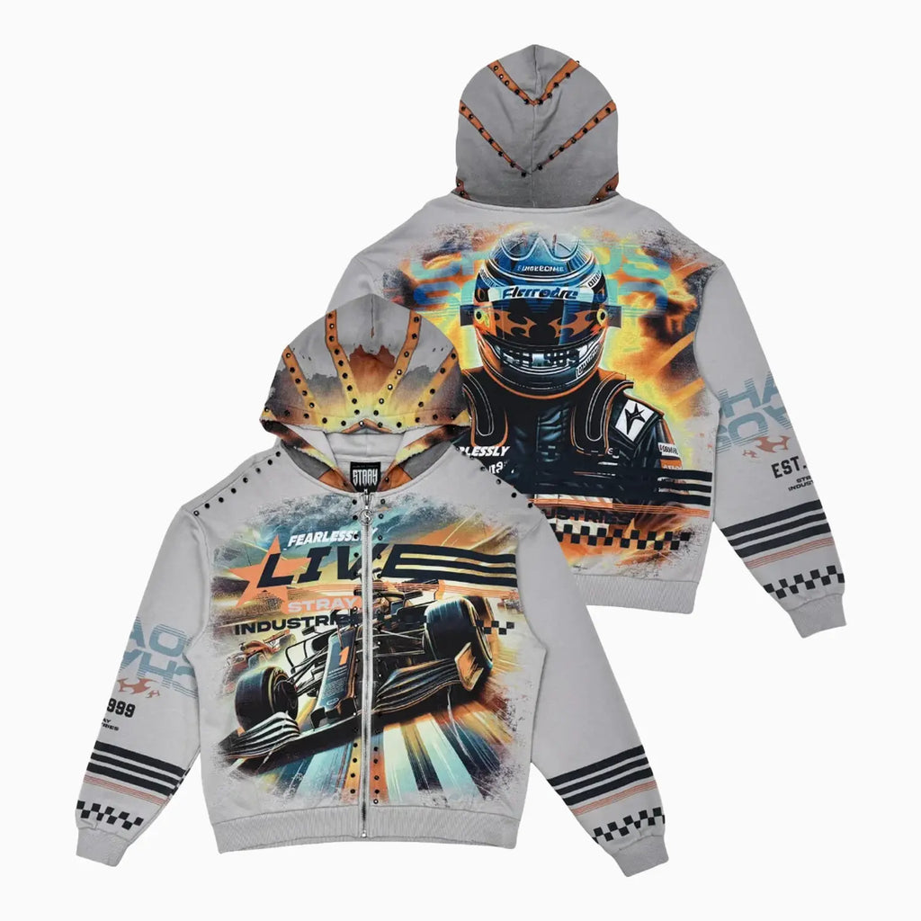 Sweat à capuche zippé Live Fearlessly pour homme