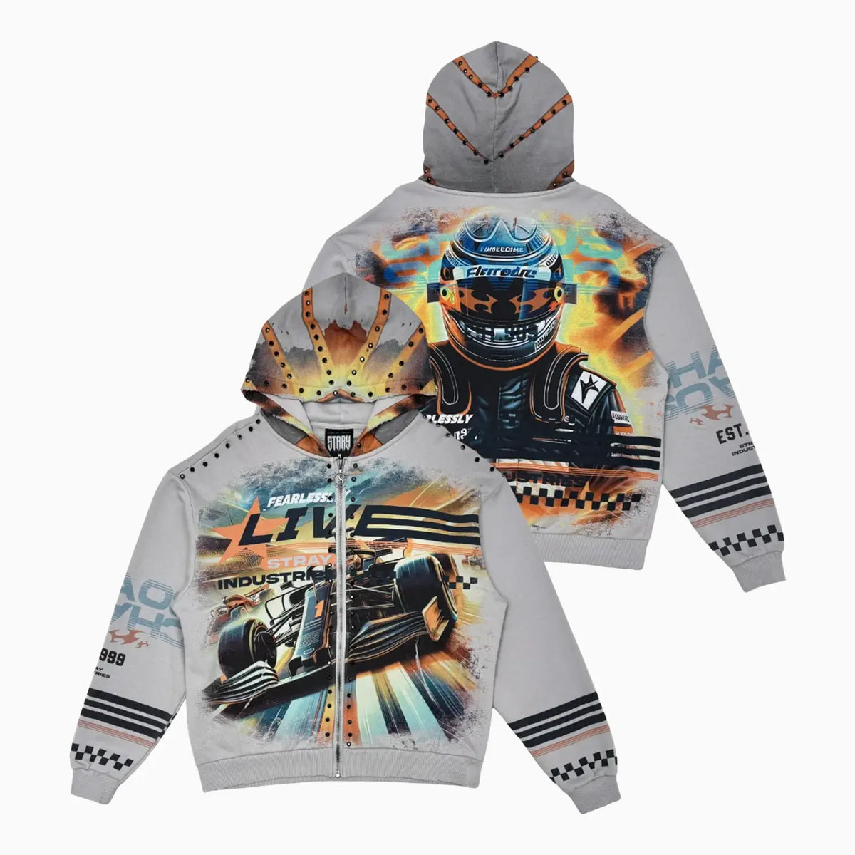 Sudadera con capucha y cremallera completa Live Fearlessly para hombre
