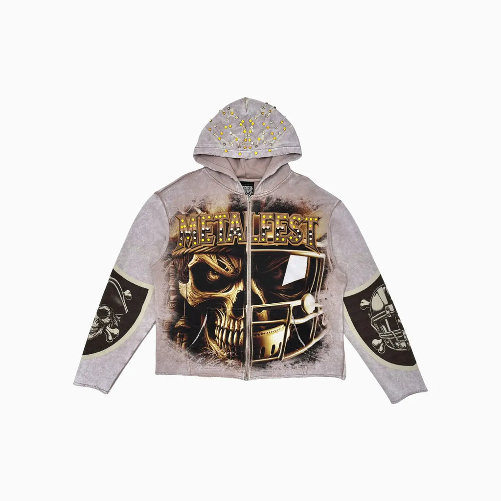 Sweat à capuche zippé Metalfest pour homme